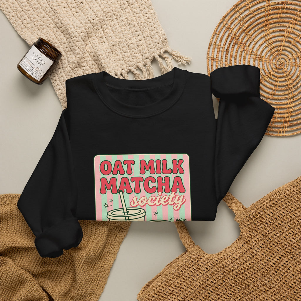 Oat Milk Matcha Society Sweatshirt | matcha aesthetic, cafe club