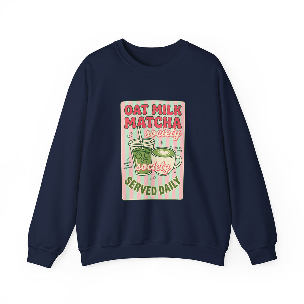 Oat Milk Matcha Society Sweatshirt | matcha aesthetic, cafe club