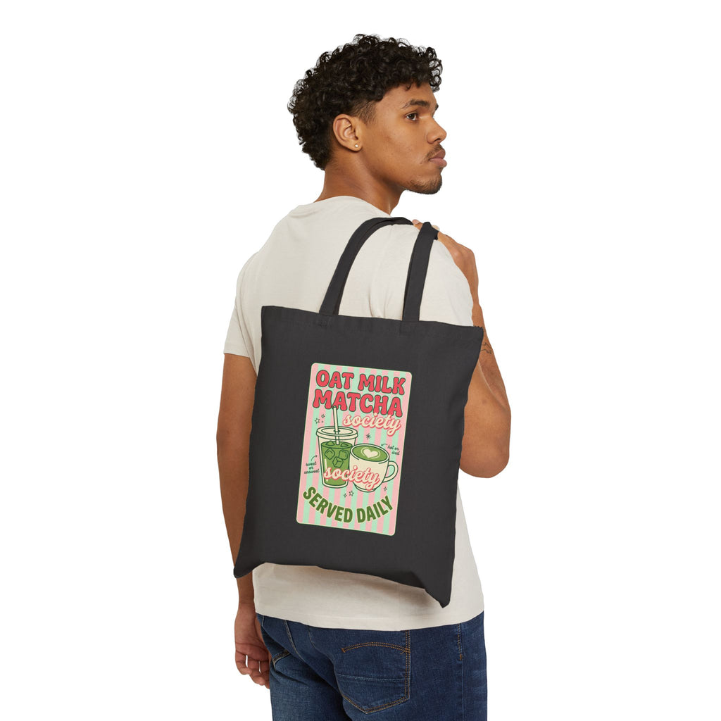 Oat Milk Matcha Society Tote | Matcha Aesthetic Canvas Bag