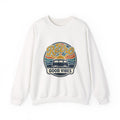 Retro 'Good Vibes' Crewneck Sweatshirt — Vintage Surf Van Graphic