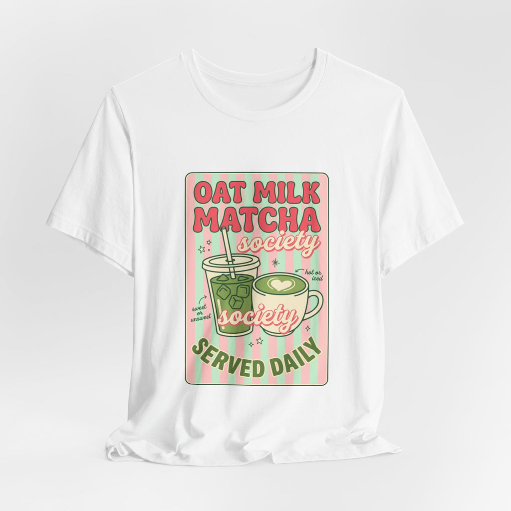 Oat Milk Matcha Society Tee | Matcha Aesthetic, Cafe Girl Graphic