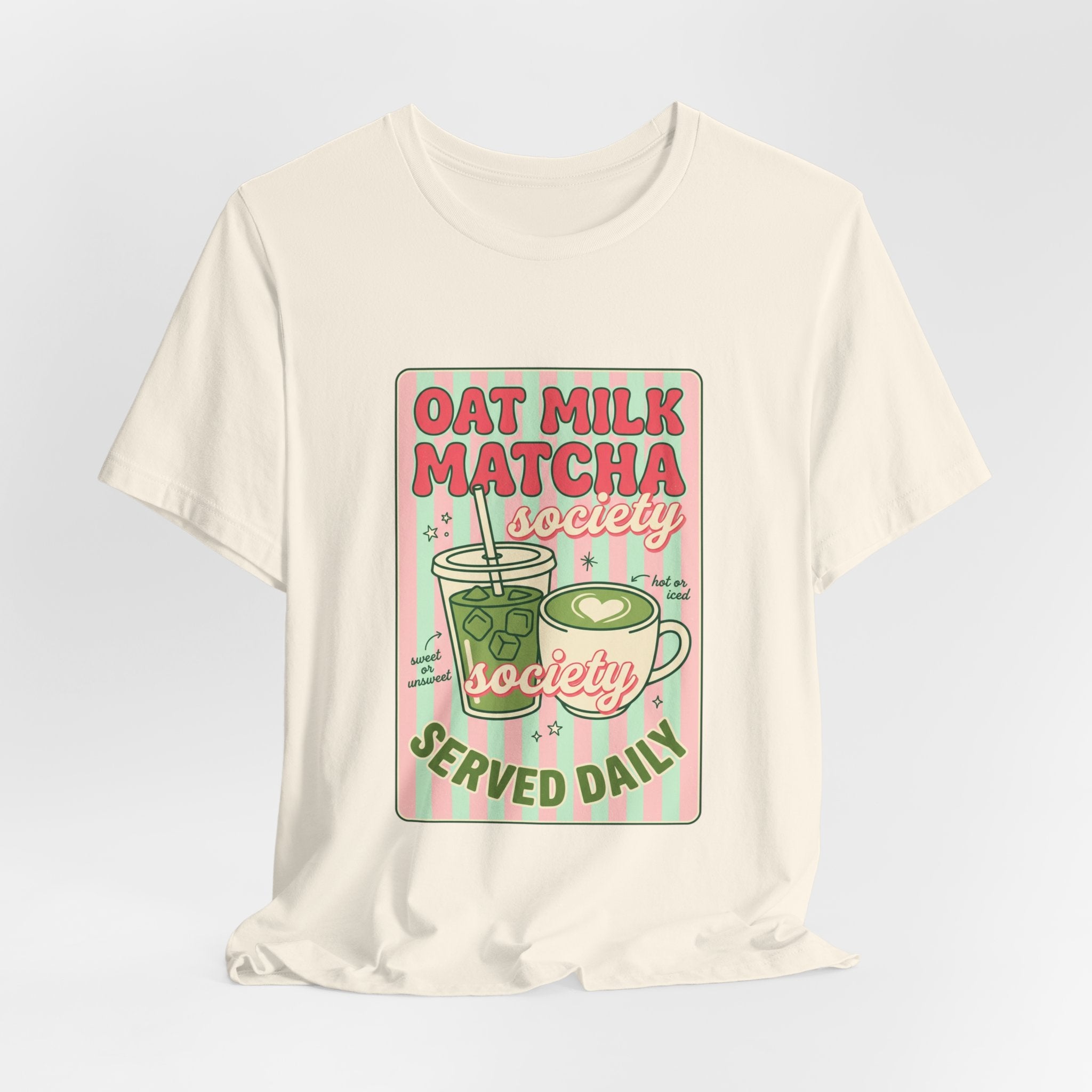 Oat Milk Matcha Society Tee | Matcha Aesthetic, Cafe Girl Graphic