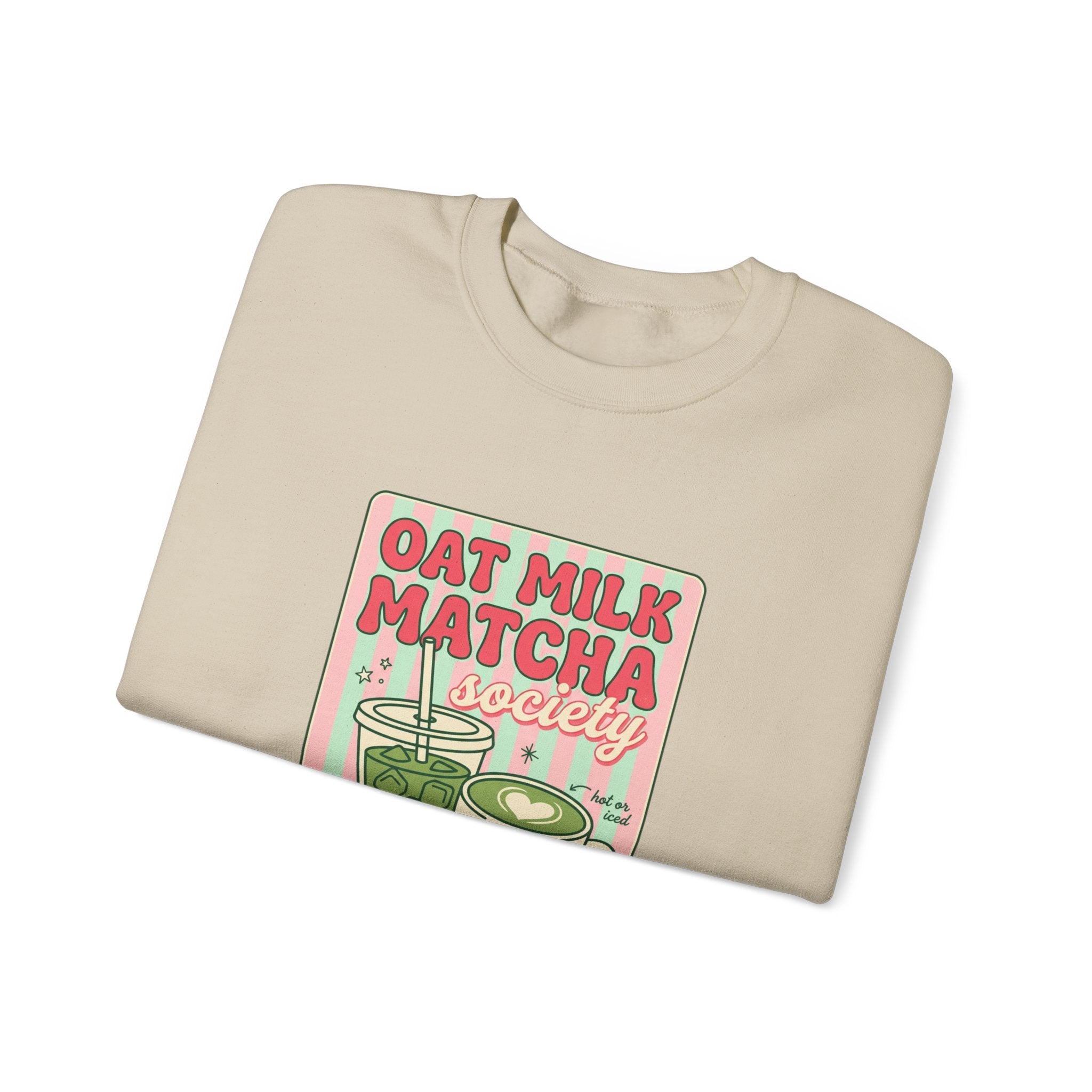 Oat Milk Matcha Society Sweatshirt | matcha aesthetic, cafe club