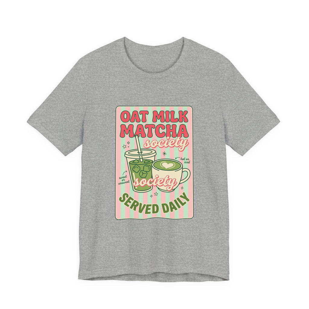 Oat Milk Matcha Society Tee | Matcha Aesthetic, Cafe Girl Graphic