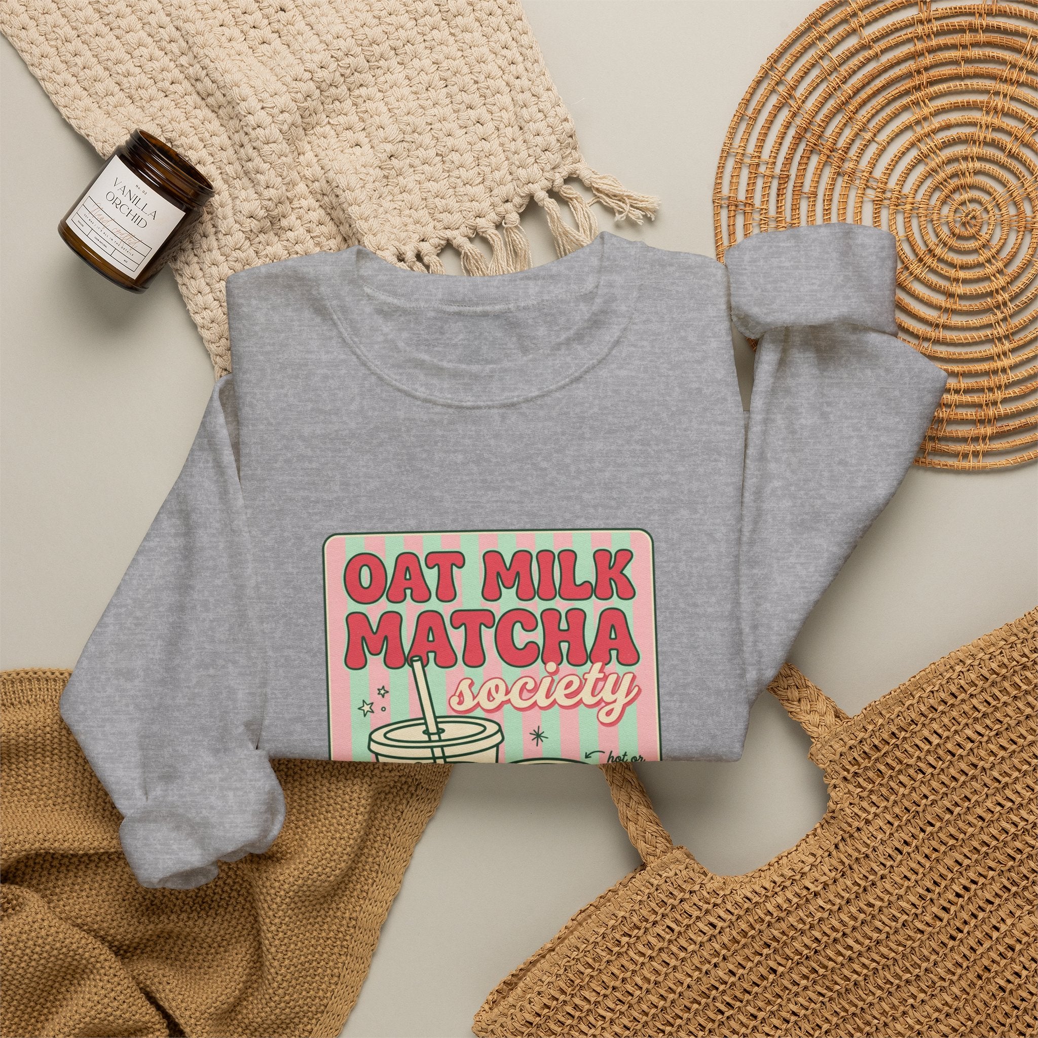 Oat Milk Matcha Society Sweatshirt | matcha aesthetic, cafe club