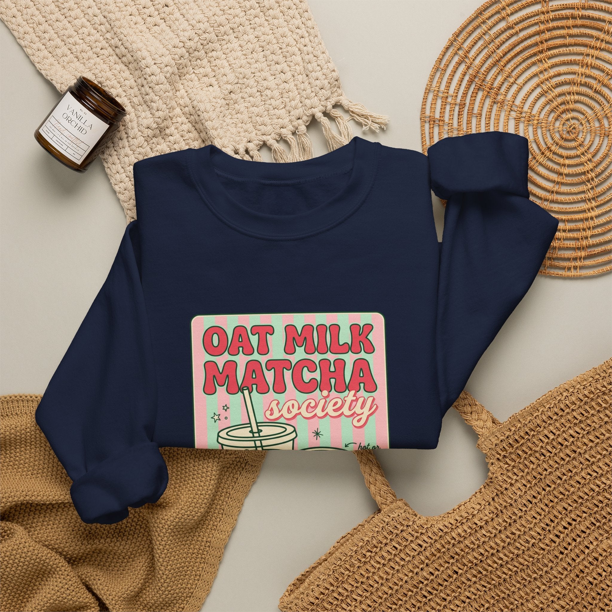 Oat Milk Matcha Society Sweatshirt | matcha aesthetic, cafe club