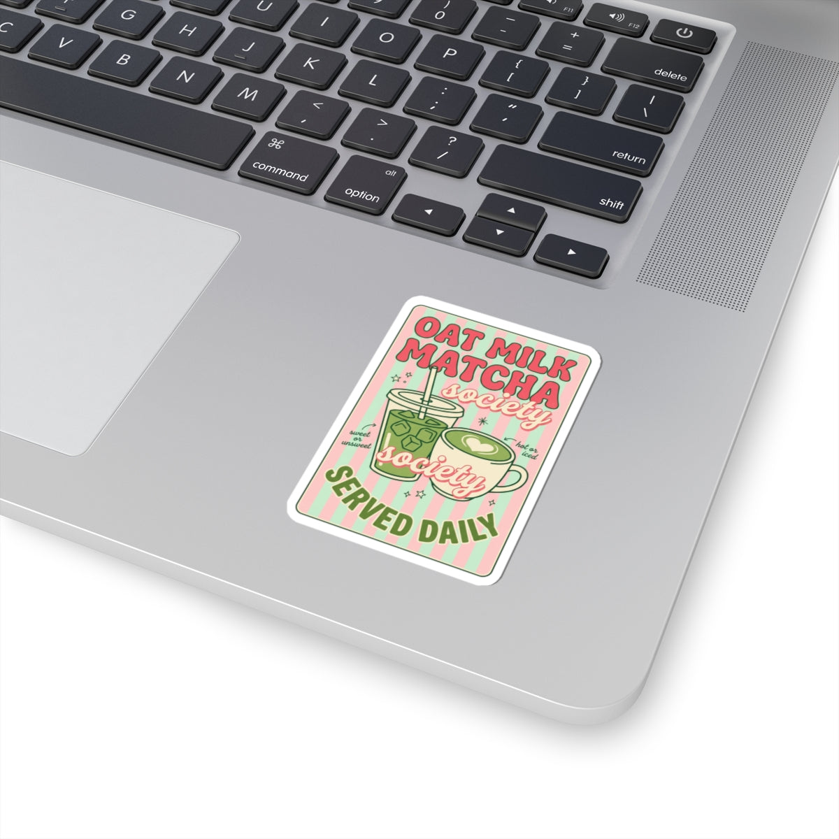 Oat Milk Matcha Society Sticker | Matcha Aesthetic, Cafe Cute Vinyl